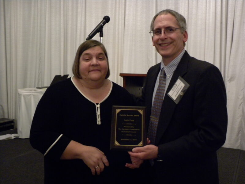 Lorie and Jeff Campbell from the Catholic Commission of Summit County.