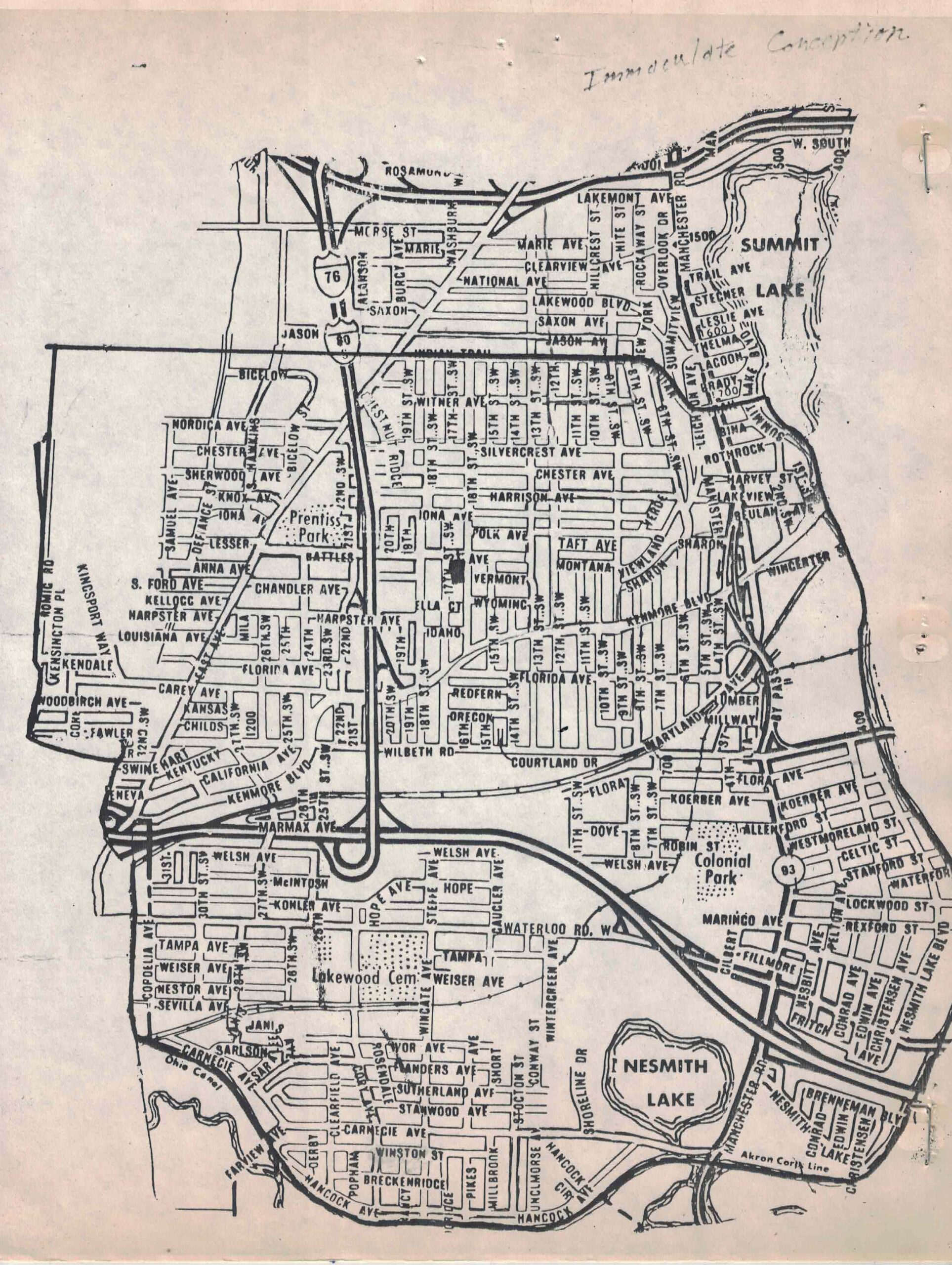 Kenmore, Ohio Parish Map for Immaculate Conception Church